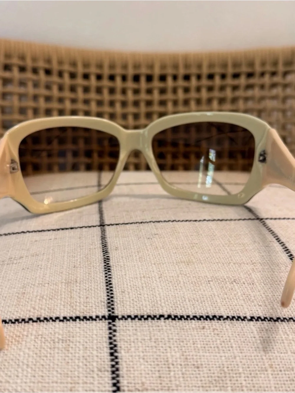 VERSACE Greca Black Cream Brown gradient vintage sunglasses